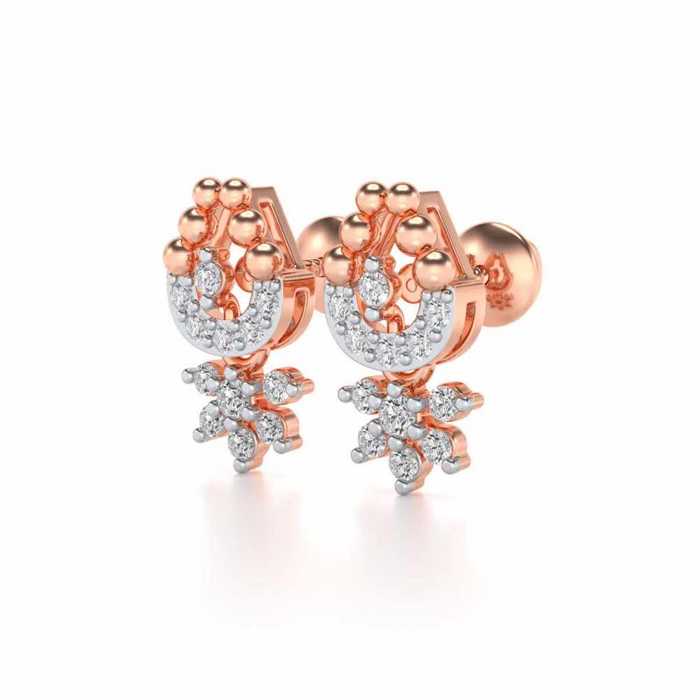 Baidehi Silver Earrings - Rose Gold - Image 2
