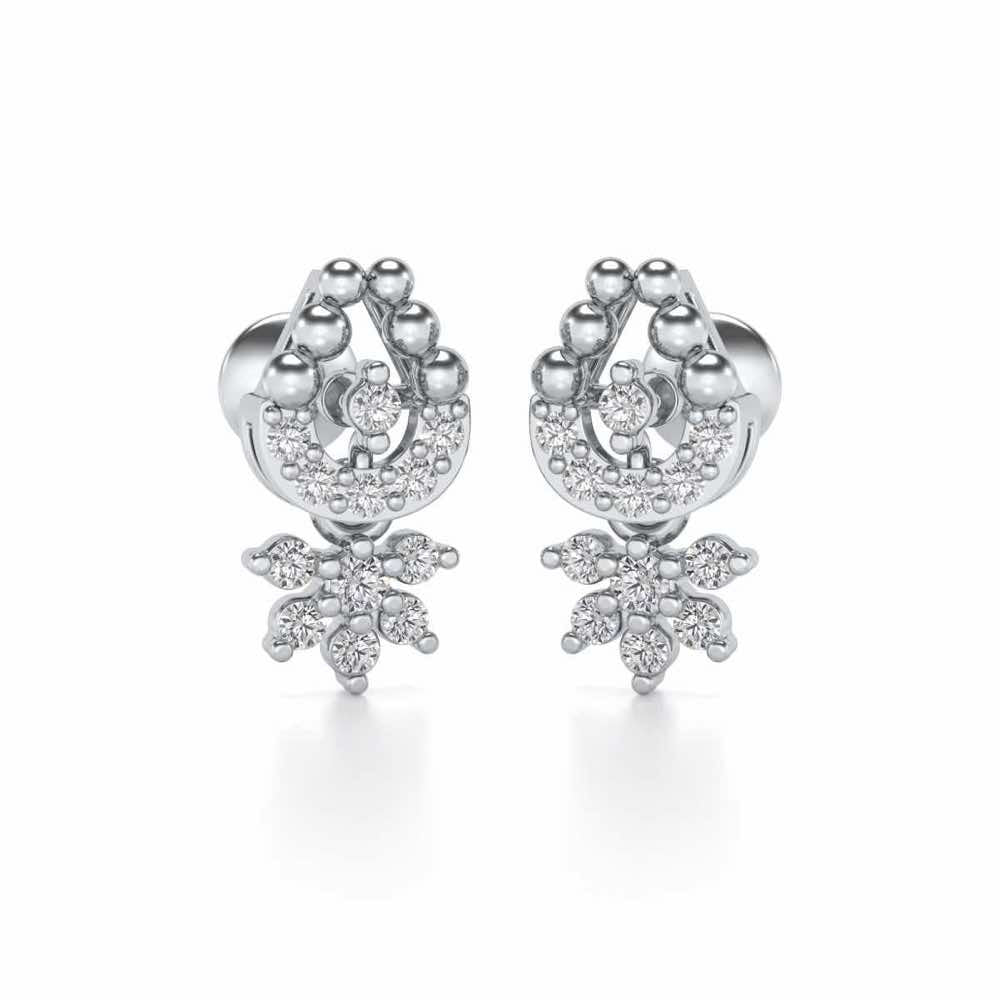 Baidehi Silver Earrings - White Gold - Image 1