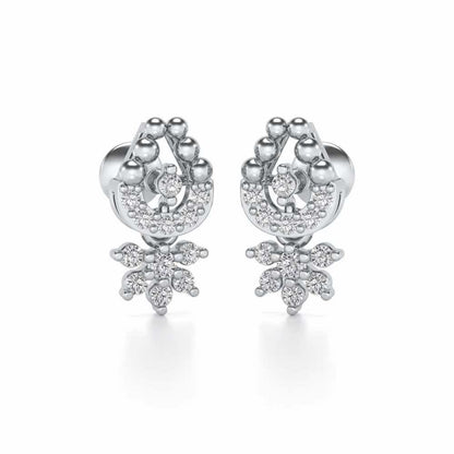 Baidehi Silver Earrings - White Gold - Image 1
