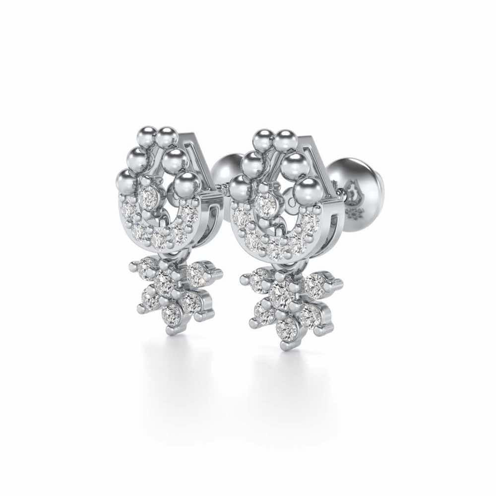 Baidehi Silver Earrings - White Gold - Image 2