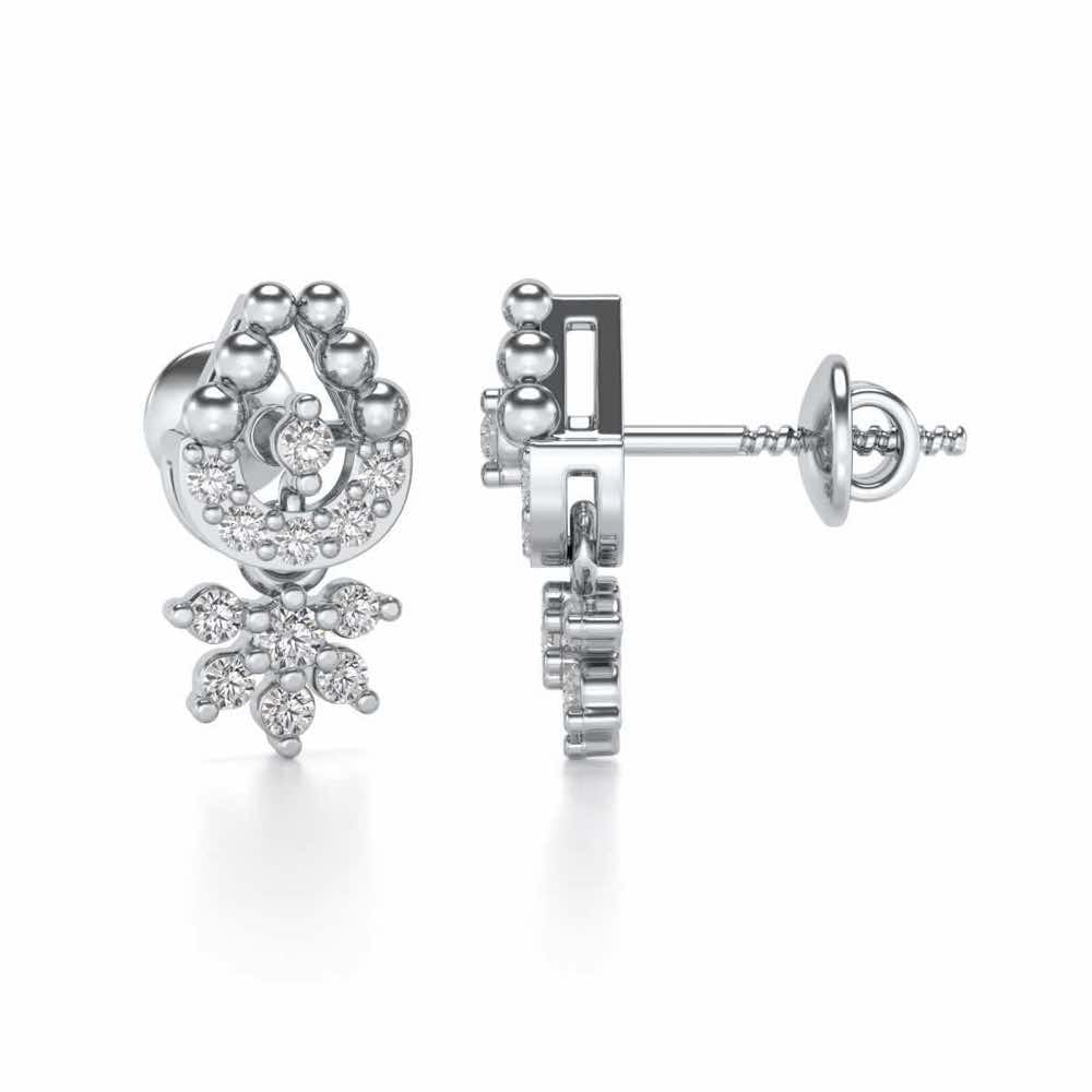 Baidehi Silver Earrings - White Gold - Image 3