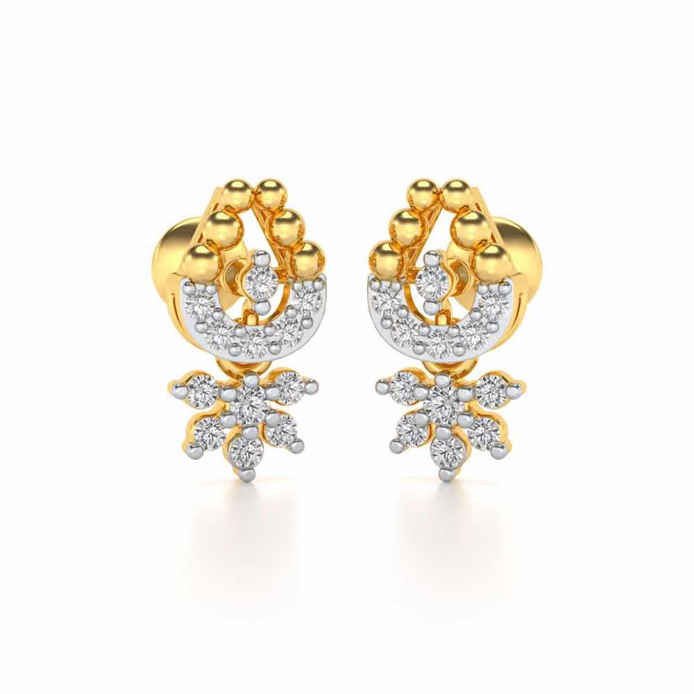 Baidehi Silver Earrings - Yellow Gold - Image 1