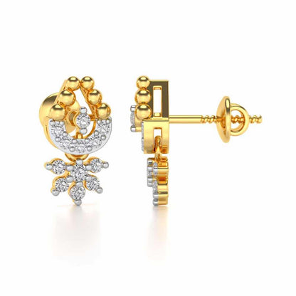 Baidehi Silver Earrings - Yellow Gold - Image 3