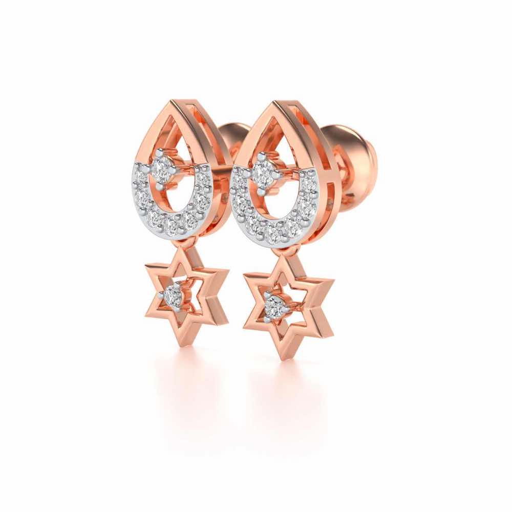 Bala Silver Earrings - Rose Gold - Image 2