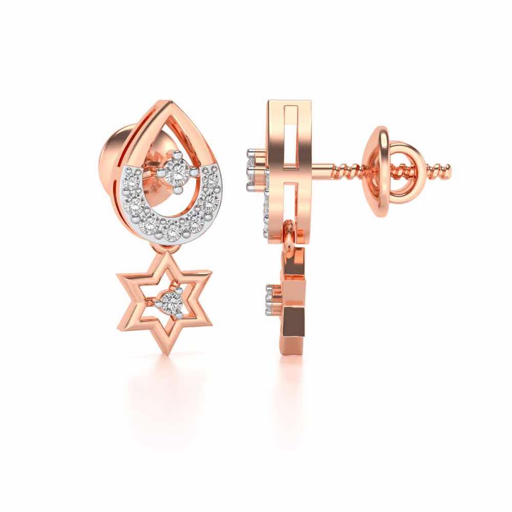 Bala Silver Earrings - Rose Gold - Image 3