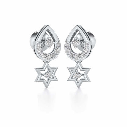 Bala Silver Earrings - White Gold - Image 1