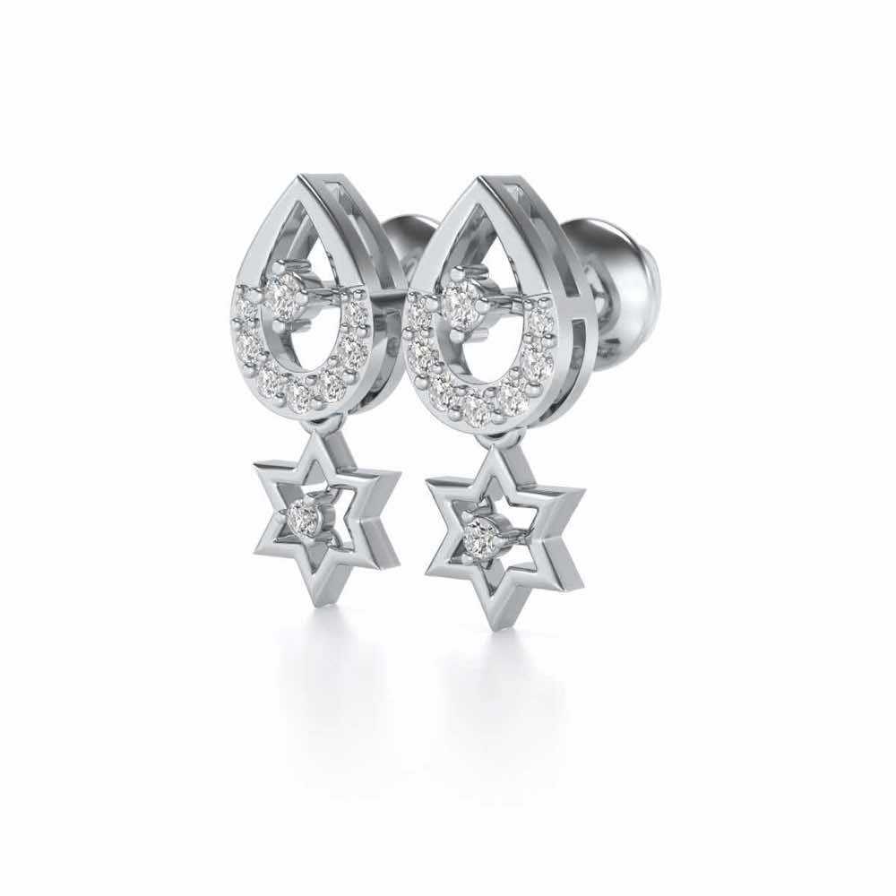 Bala Silver Earrings - White Gold - Image 2