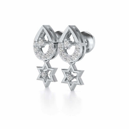 Bala Silver Earrings - White Gold - Image 2