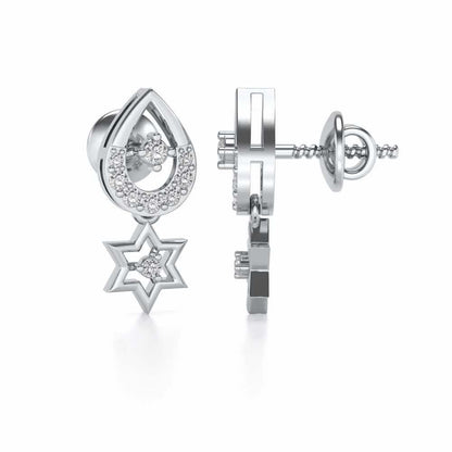 Bala Silver Earrings - White Gold - Image 3