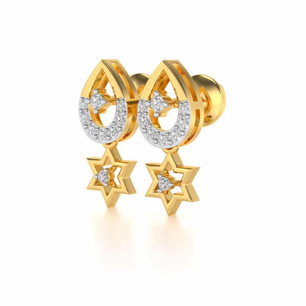 Bala Silver Earrings - Yellow Gold - Image 2