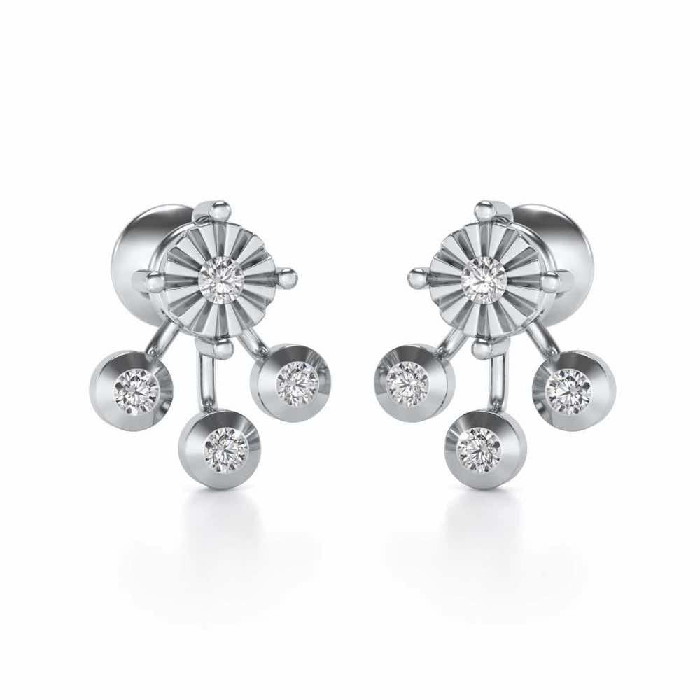 BAllari Silver Earrings - White Gold - Image 1