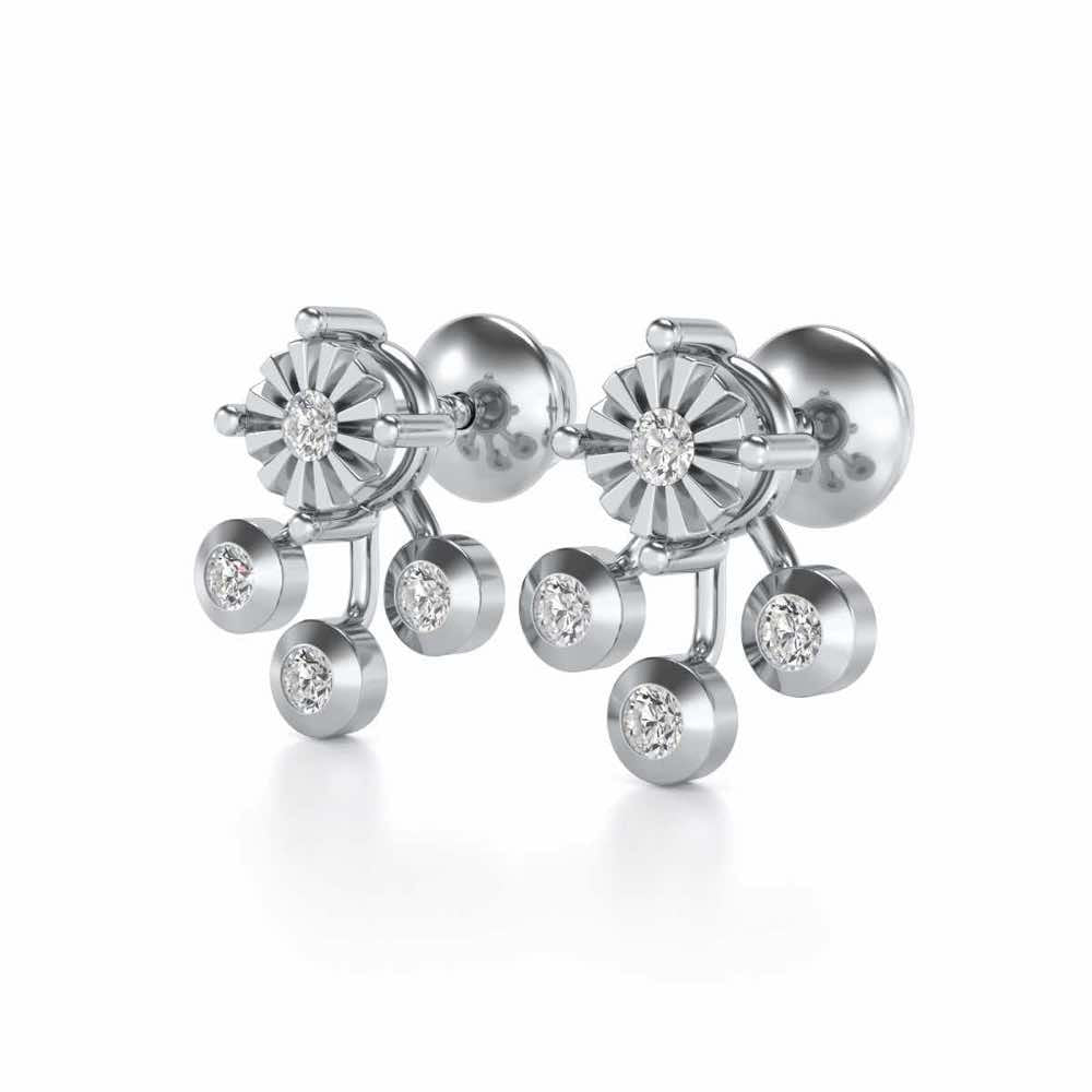 BAllari Silver Earrings - White Gold - Image 2