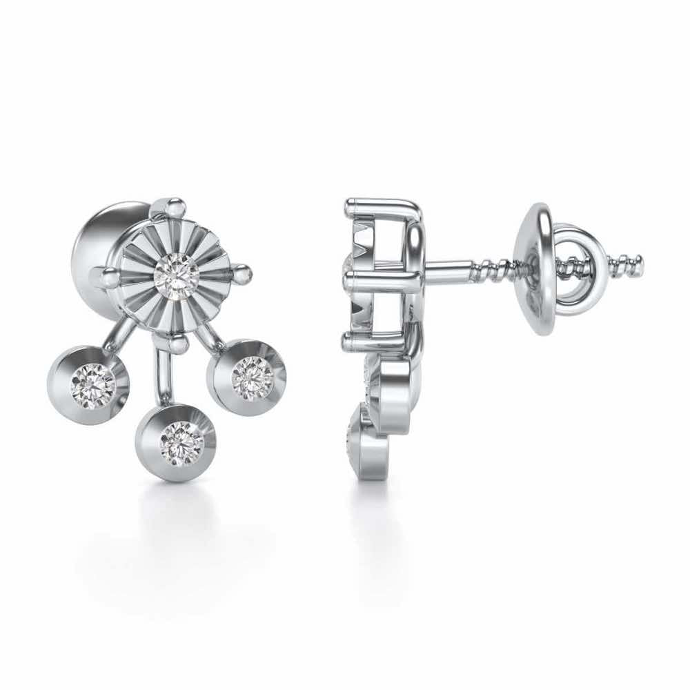 BAllari Silver Earrings - White Gold - Image 3
