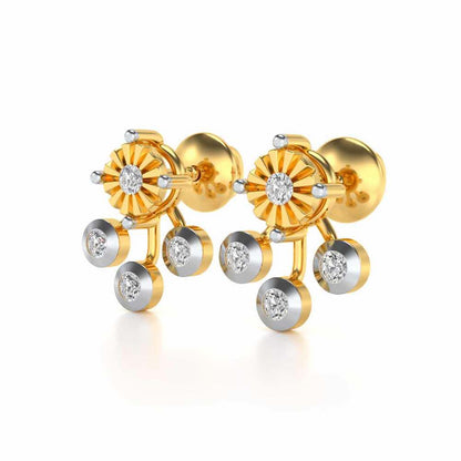 BAllari Silver Earrings - Yellow Gold - Image 2