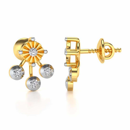 BAllari Silver Earrings - Yellow Gold - Image 3