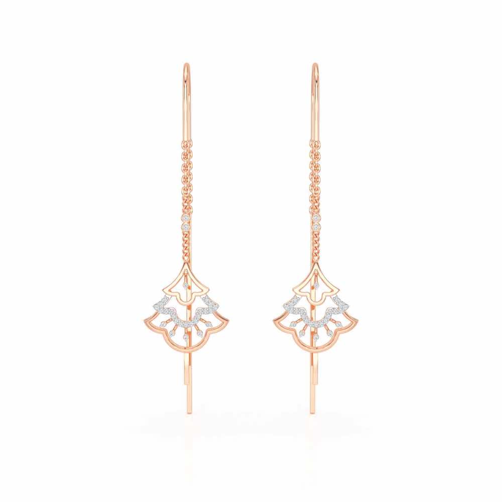 Ballina Silver Dangler Earrings - Rose Gold - Image 1