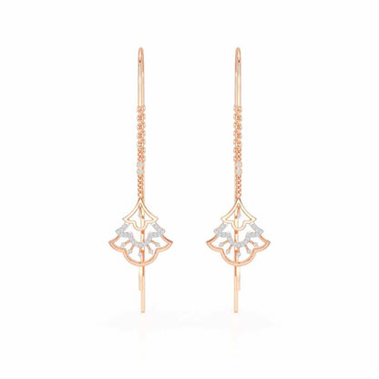 Ballina Silver Dangler Earrings - Rose Gold - Image 1