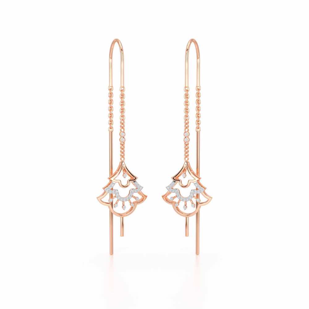 Ballina Silver Dangler Earrings - Rose Gold - Image 2
