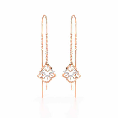 Ballina Silver Dangler Earrings - Rose Gold - Image 2