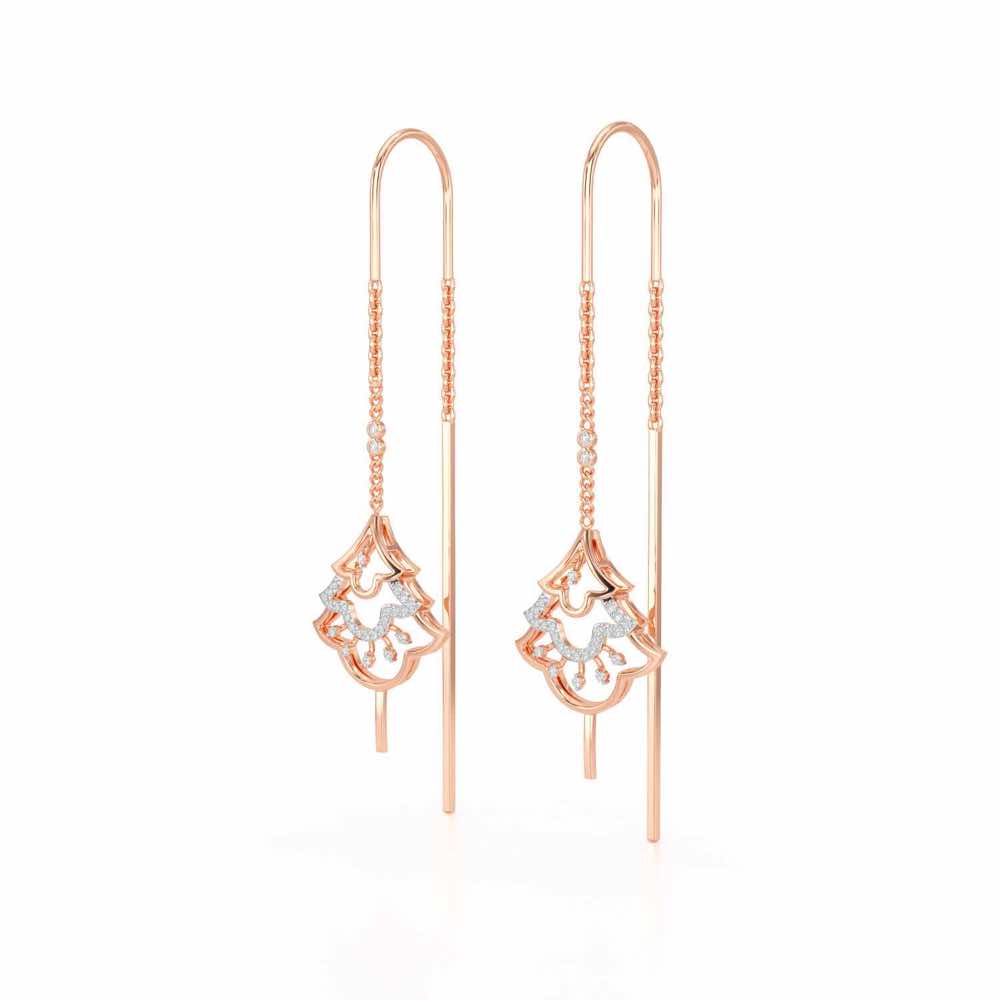 Ballina Silver Dangler Earrings - Rose Gold - Image 3