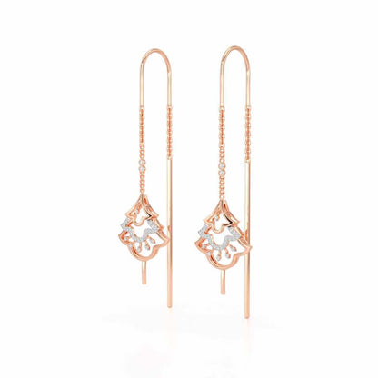Ballina Silver Dangler Earrings - Rose Gold - Image 3