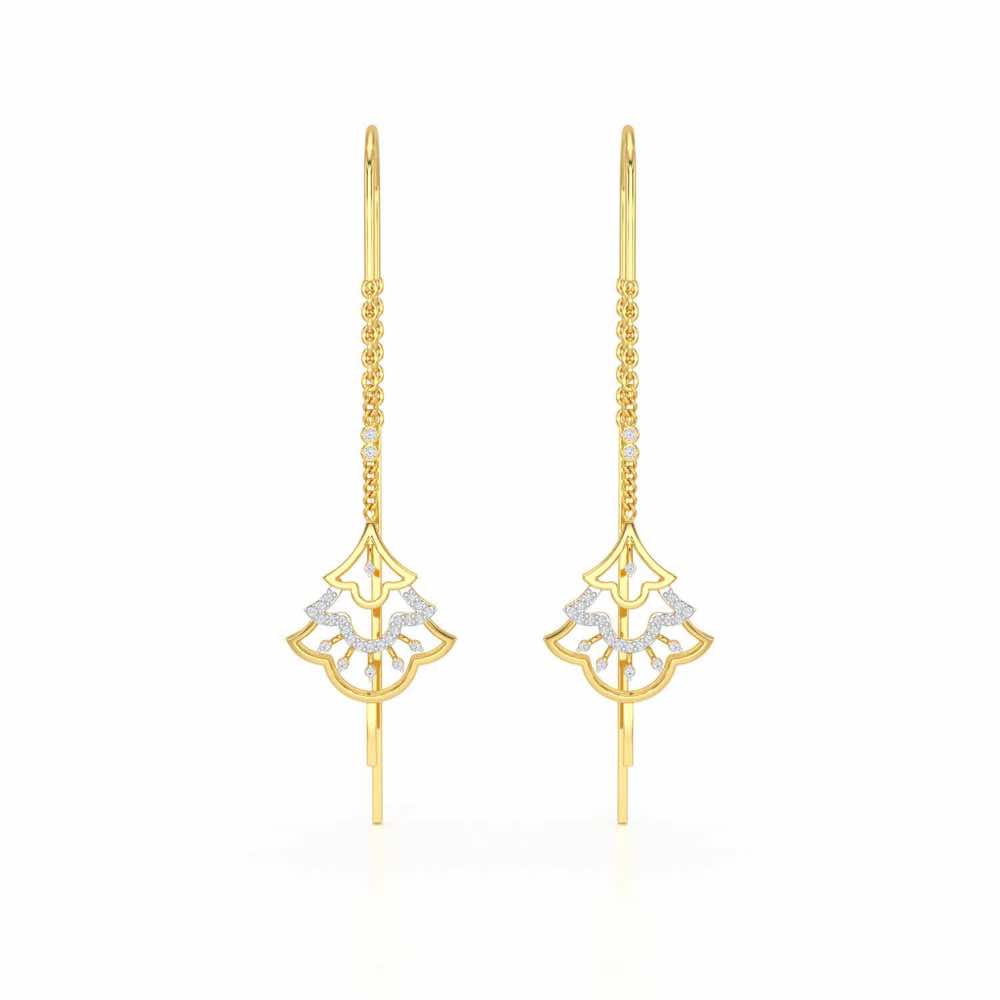 Ballina Silver Dangler Earrings - Yellow Gold - Image 1