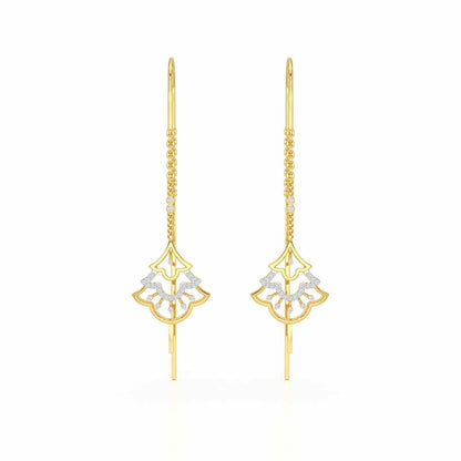 Ballina Silver Dangler Earrings - Yellow Gold - Image 1