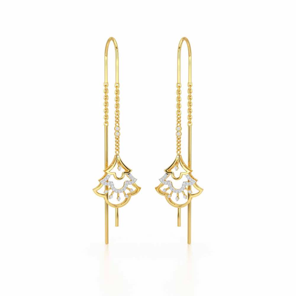 Ballina Silver Dangler Earrings - Yellow Gold - Image 2