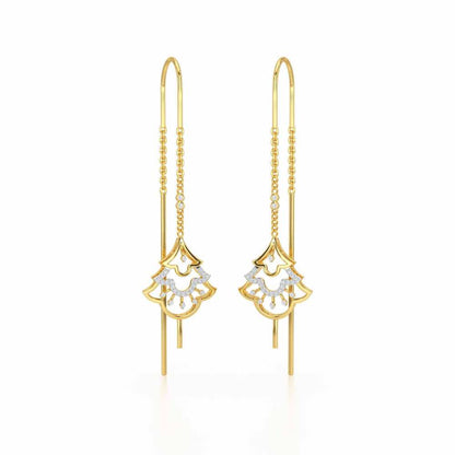 Ballina Silver Dangler Earrings - Yellow Gold - Image 2