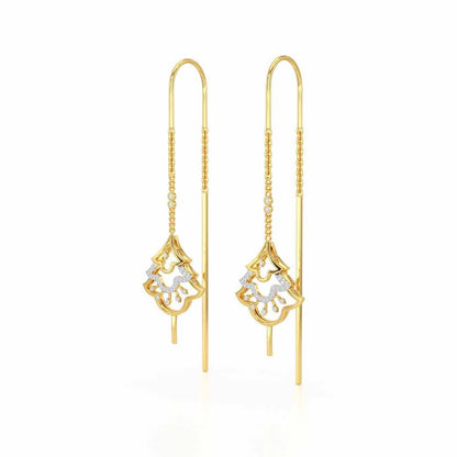 Ballina Silver Dangler Earrings - Yellow Gold - Image 3