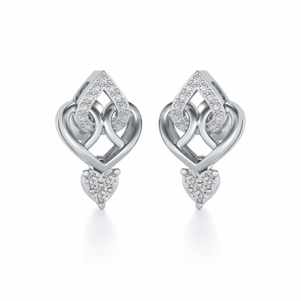 Barshisa Silver Earrings - White Gold - Image 2