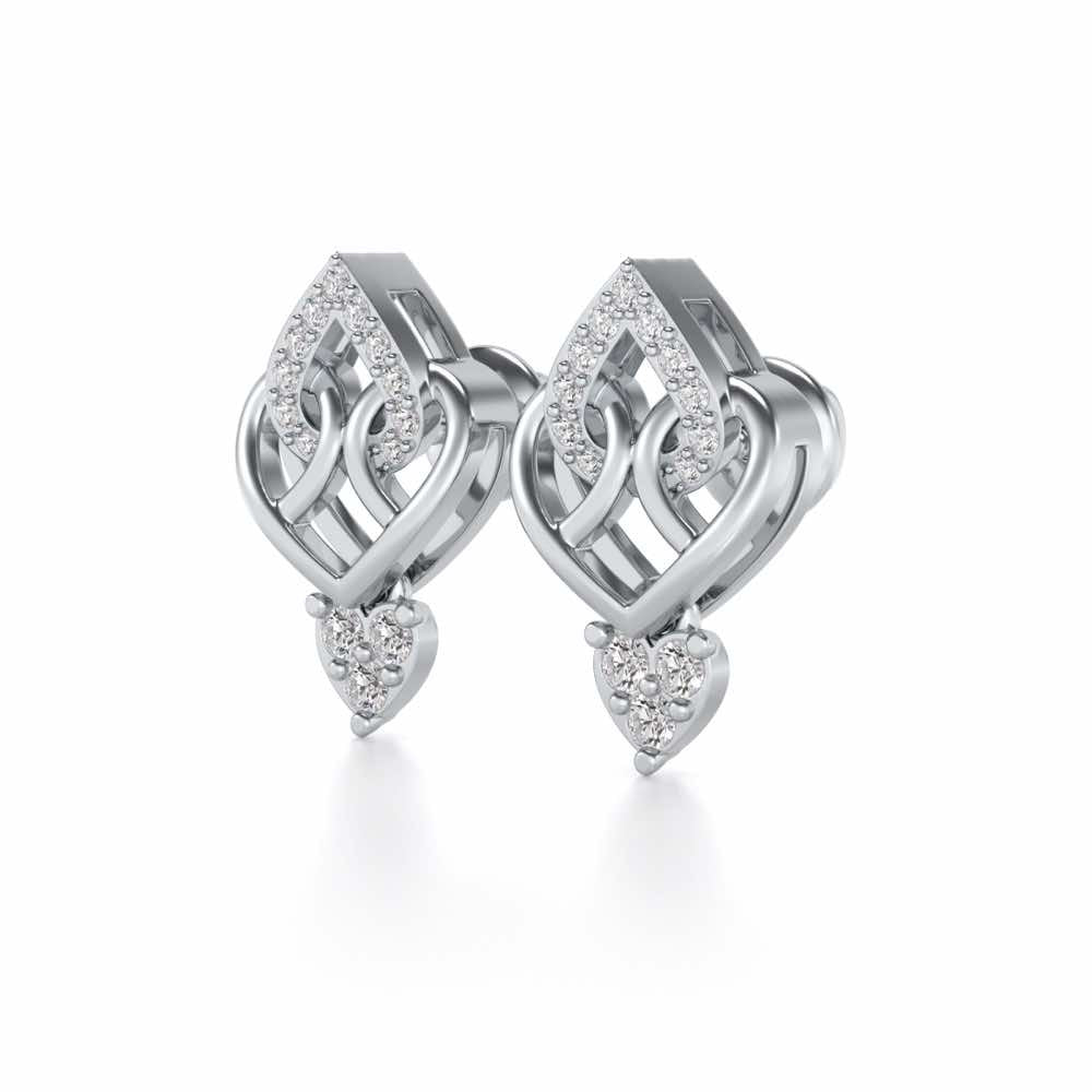 Barshisa Silver Earrings - White Gold - Image 3