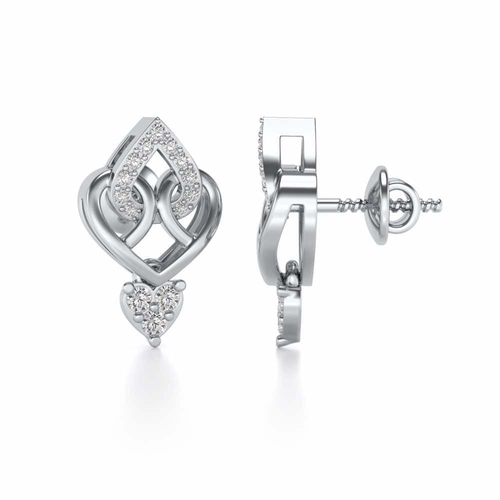 Barshisa Silver Earrings - White Gold - Image 4