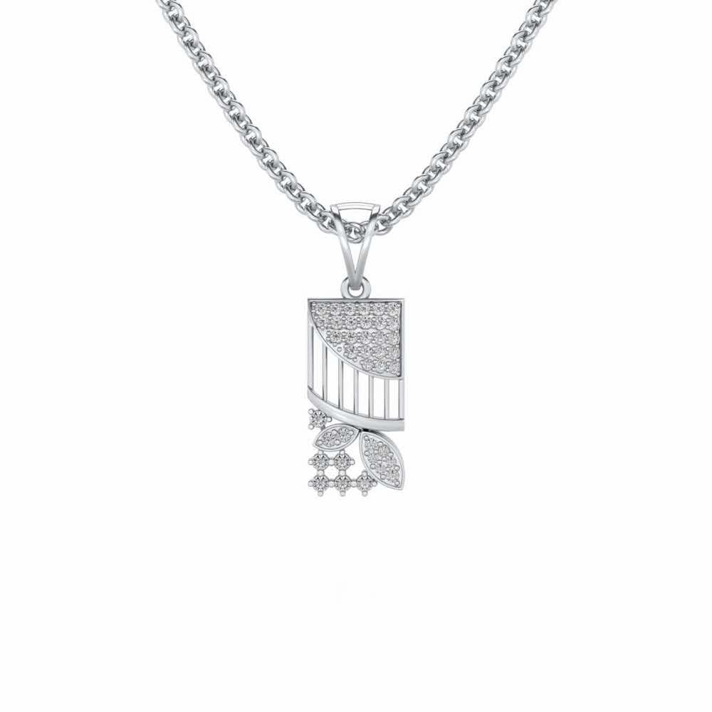 Baruna Silver Pendant - White Gold - Image 1