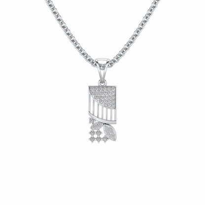 Baruna Silver Pendant - White Gold - Image 1