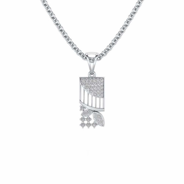 Baruna Silver Pendant - White Gold - Image 1