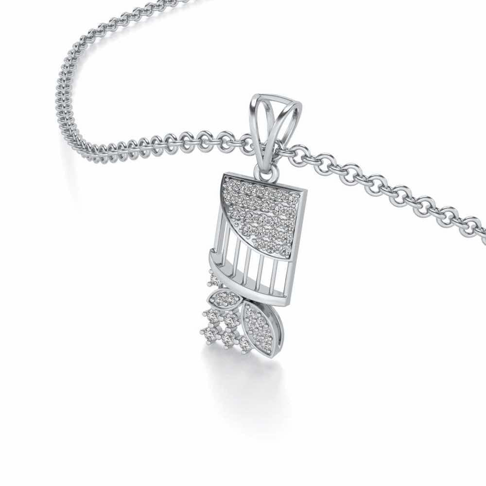 Baruna Silver Pendant - White Gold - Image 2