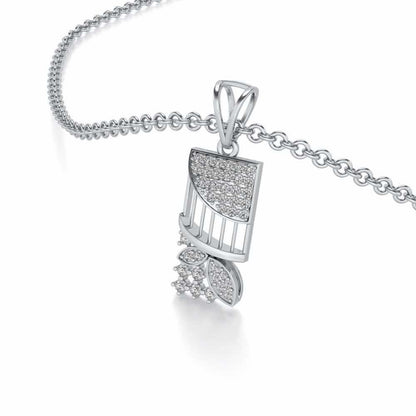 Baruna Silver Pendant - White Gold - Image 2