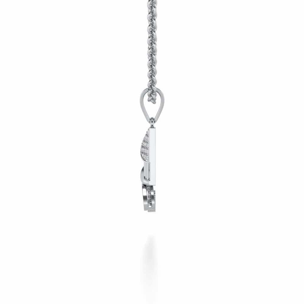 Baruna Silver Pendant - White Gold - Image 3