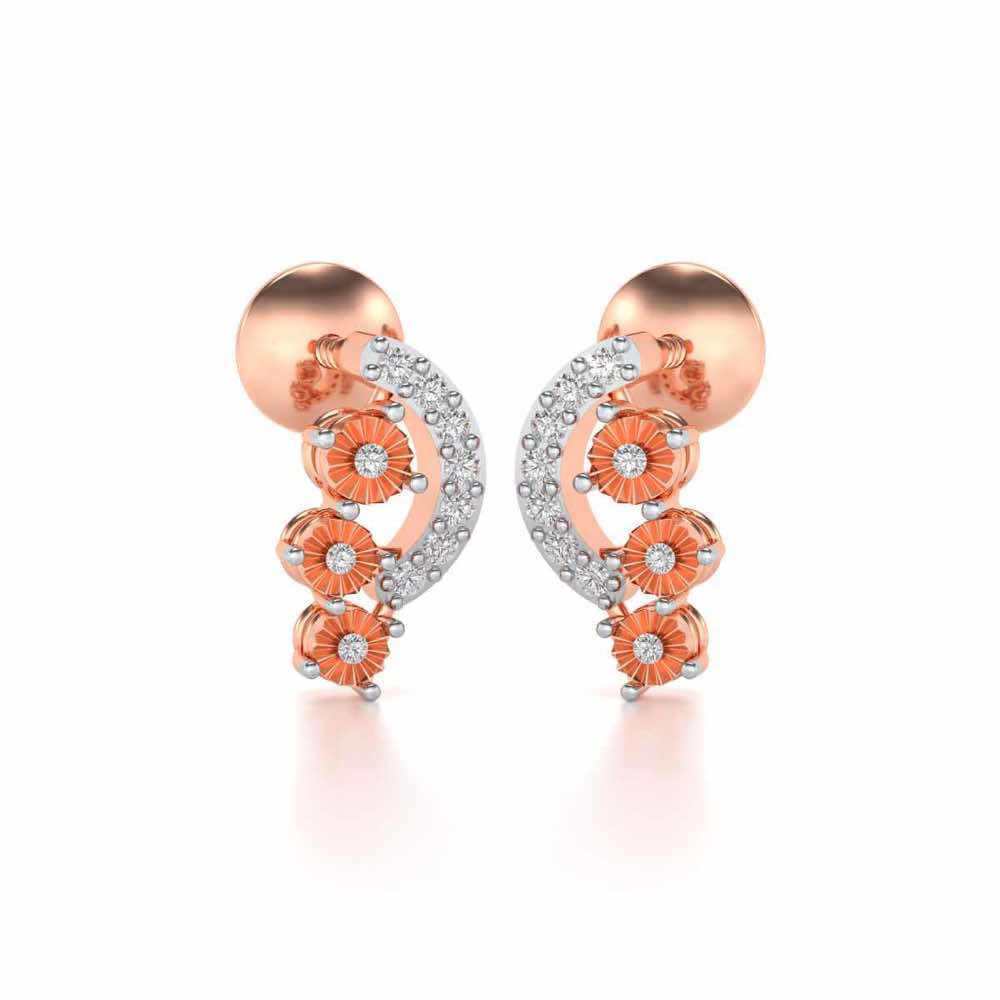 Bavita Silver Earrings - Rose Gold - Image 1