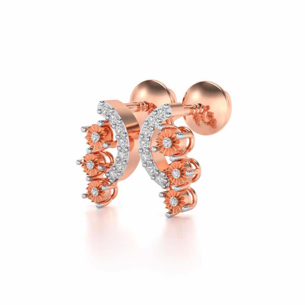 Bavita Silver Earrings - Rose Gold - Image 2