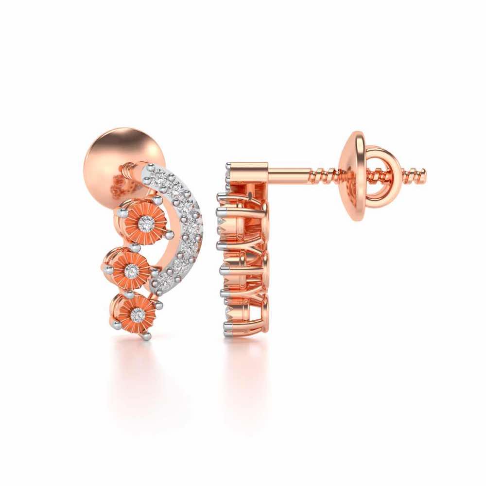 Bavita Silver Earrings - Rose Gold - Image 3
