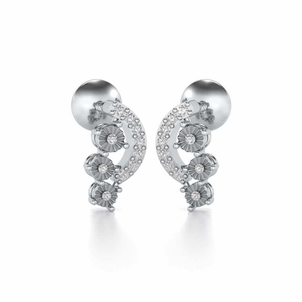 Bavita Silver Earrings - White Gold - Image 1