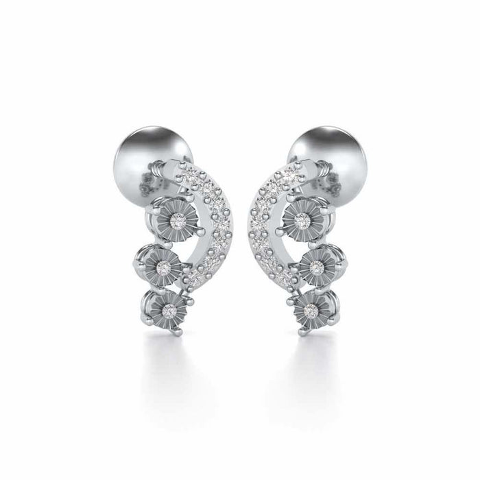 Bavita Silver Earrings - White Gold - Image 1