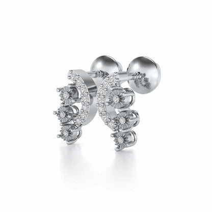 Bavita Silver Earrings - White Gold - Image 2