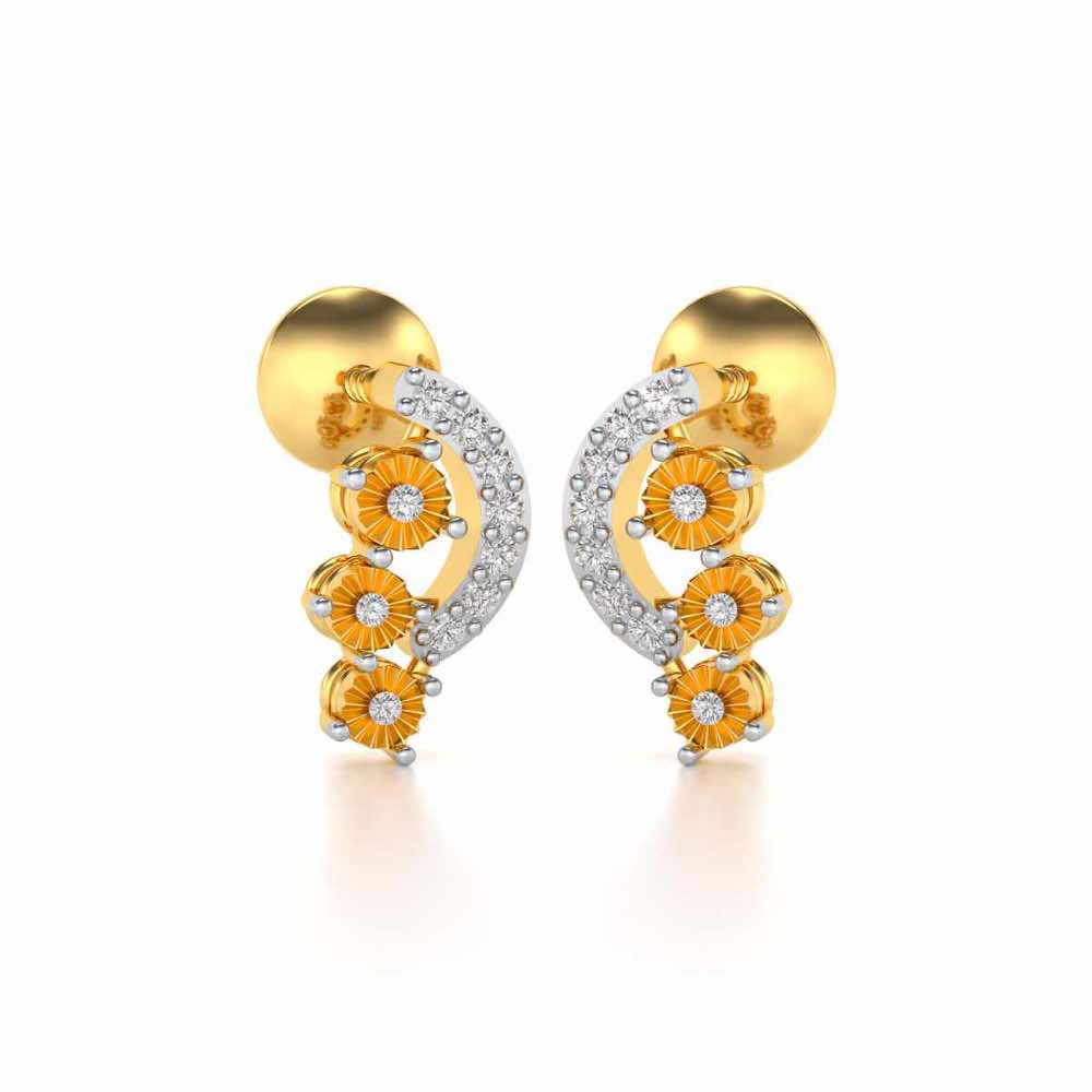 Bavita Silver Earrings - Yellow Gold - Image 1