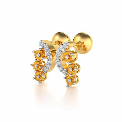 Bavita Silver Earrings - Yellow Gold - Image 2