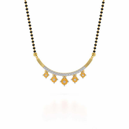 Bavita Silver Mangalsutra - Yellow Gold - Image 3