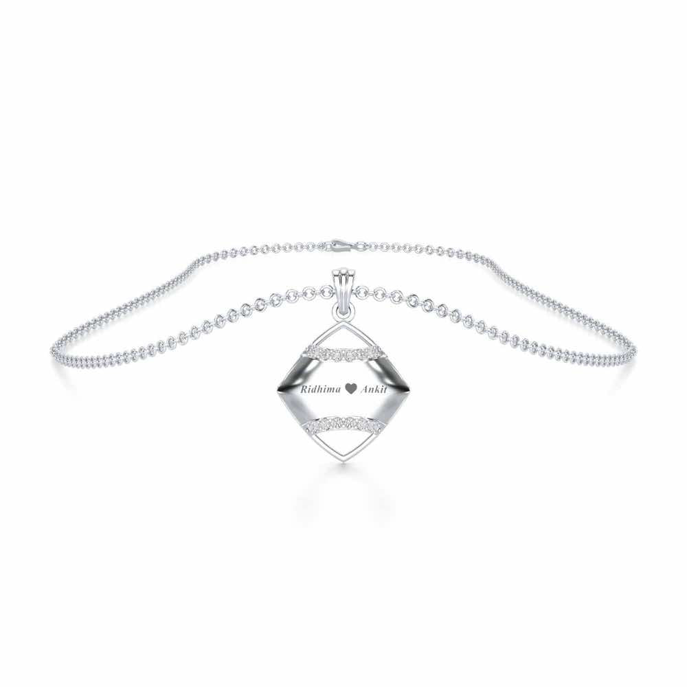 Be Loved Silver Pendant - White Gold - Image 3