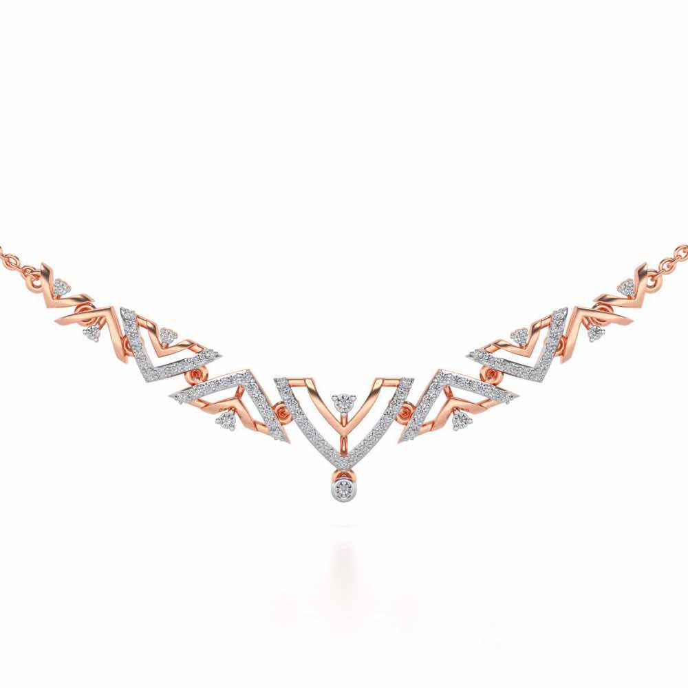 Beacon desire Silver Necklace - Rose Gold - Image 1